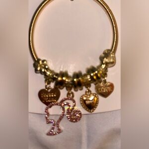 Gold Heart Charm Bracelet